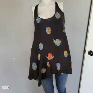 Stella McCartney Superheroes Silk Asymmetrical Tank, VGUC, Size S